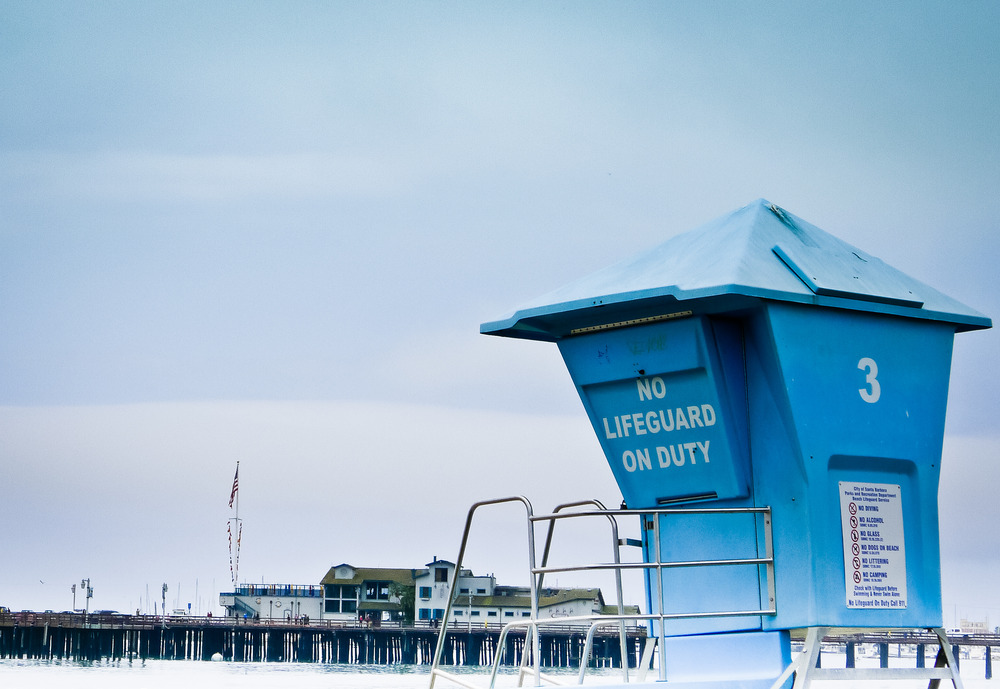 No life guard on duty, Santa Barbara